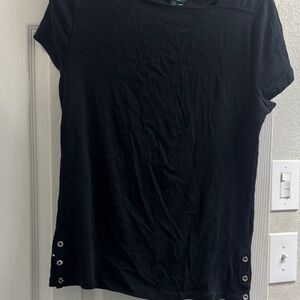 Polo by Ralph Lauren Black Short Sleeve Top with Button Accents